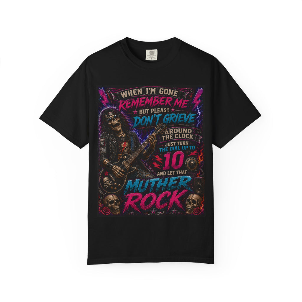 Remember Me Don't Grieve Mother Rock T-shirt | Skull Guitar Rock Tee