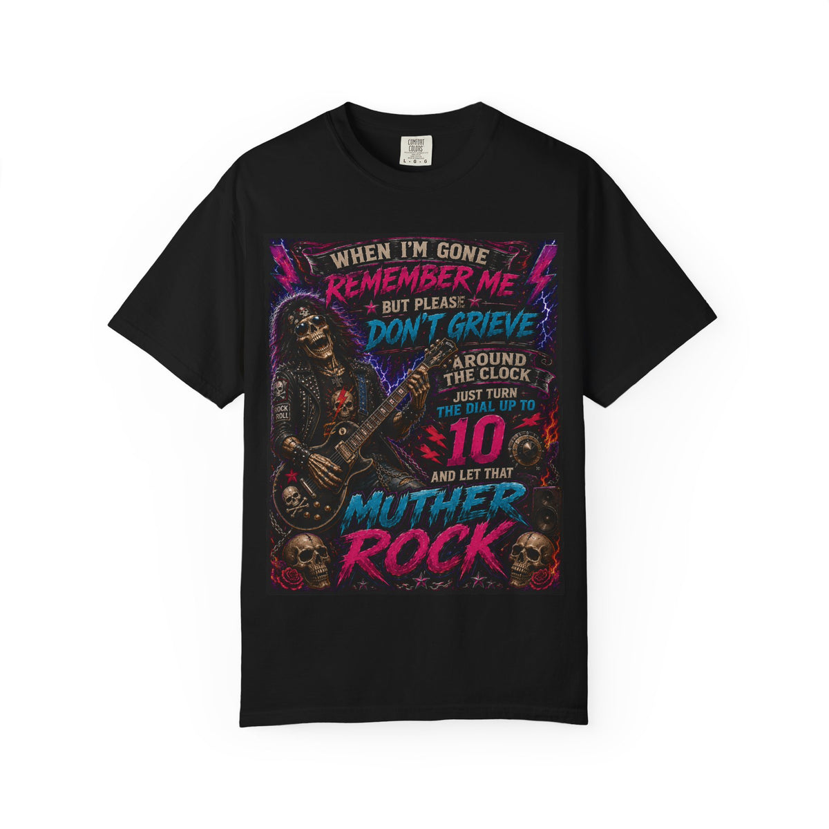 Remember Me Don't Grieve Mother Rock T-shirt | Skull Guitar Rock Tee