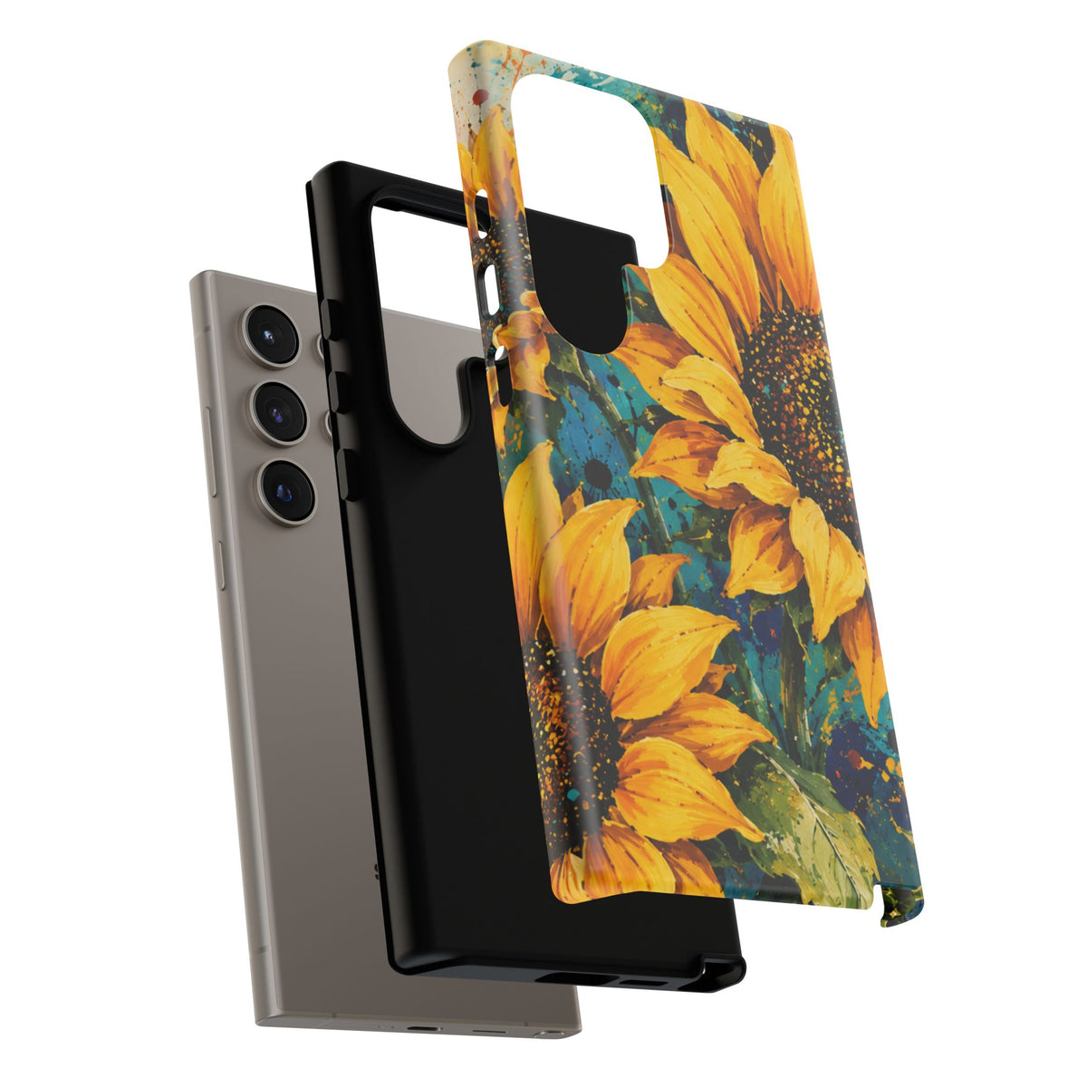 Sunflower Art Phone Case — Vibrant Yellow Floral Tough Case