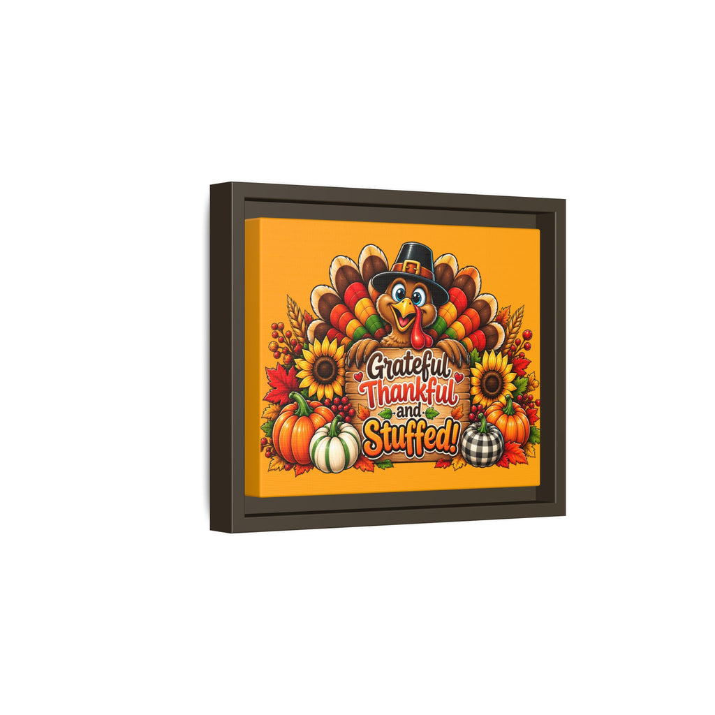 Thankful & Stuffed Turkey Matte Canvas Wall Art