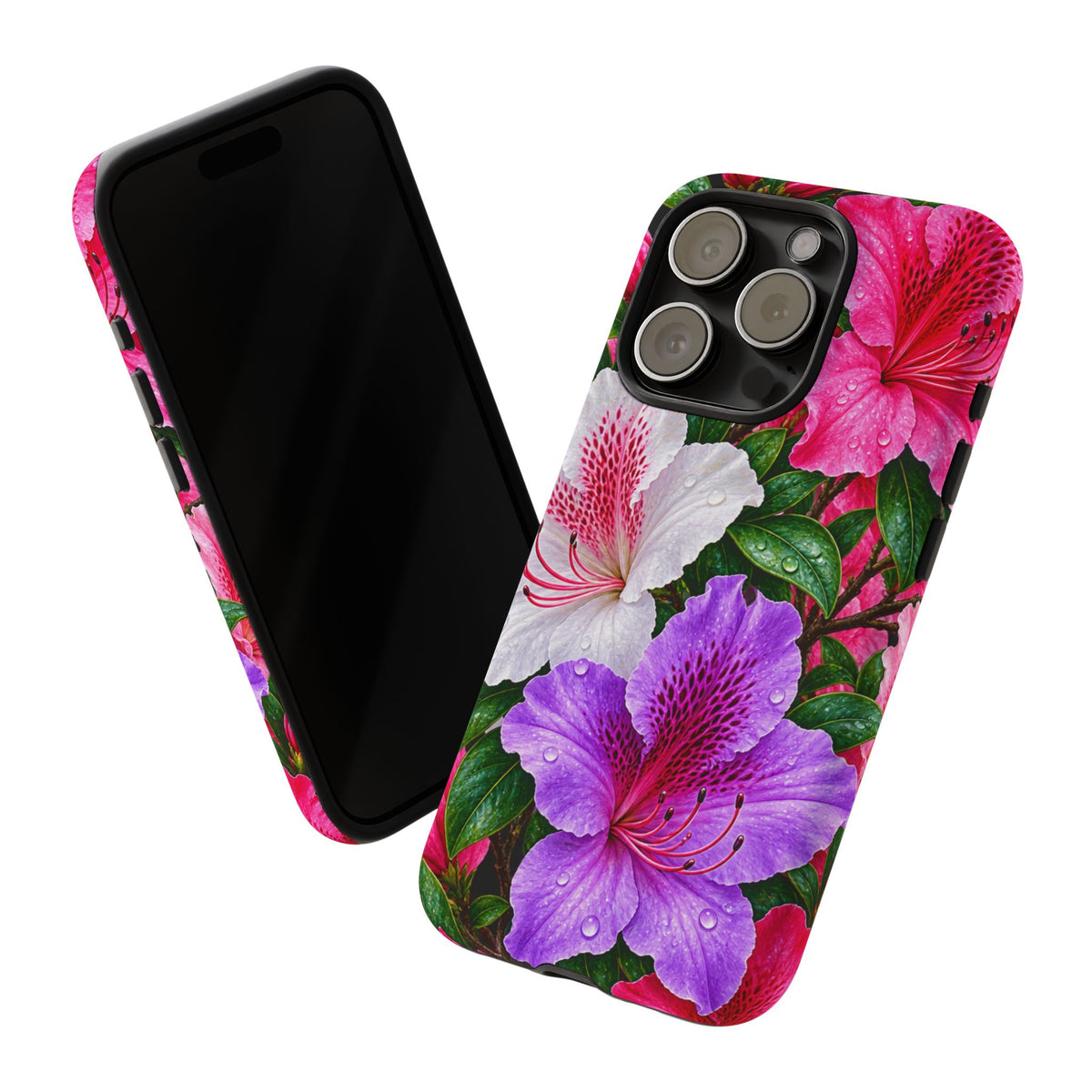 Floral Azalea Phone Case — Vibrant Pink & Purple Blossom Protection