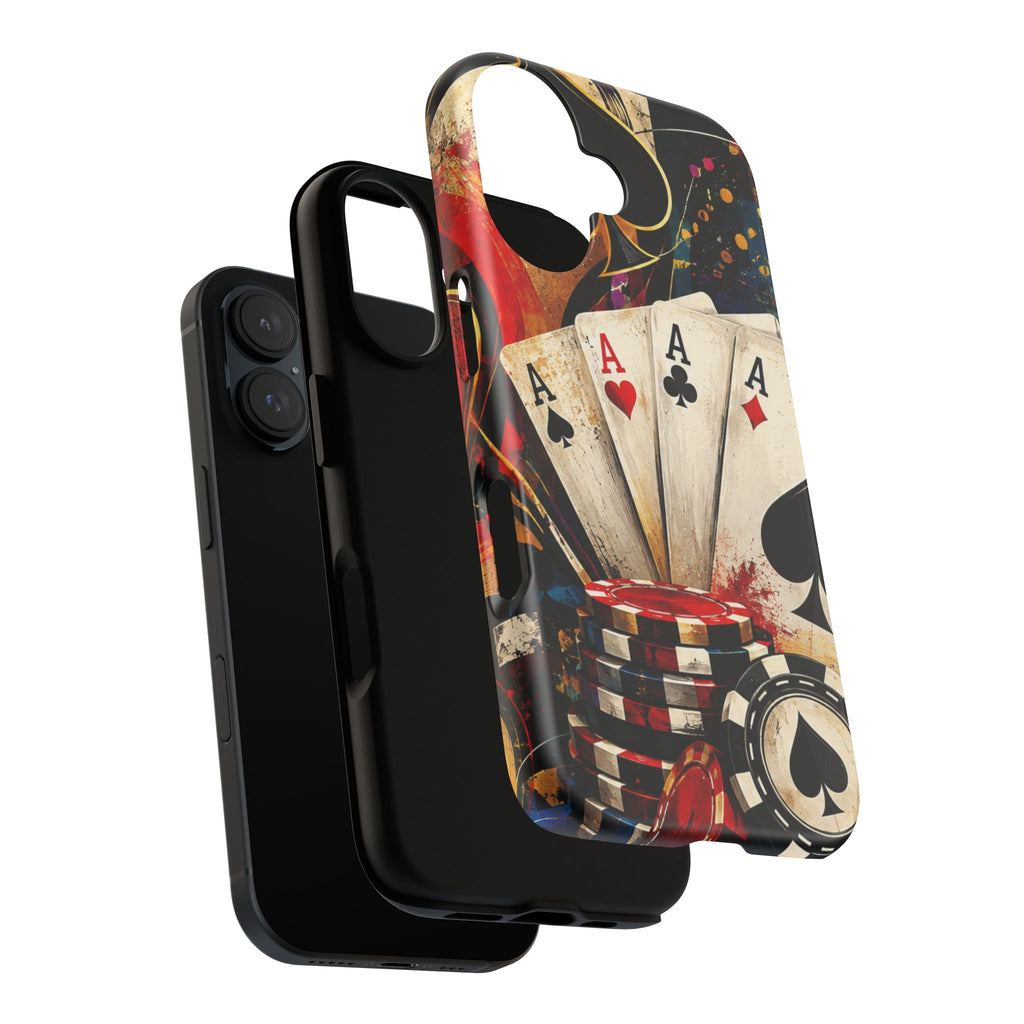 Casino Poker Ace Phone Case — Vintage Playing Cards & Chips Protective Cover