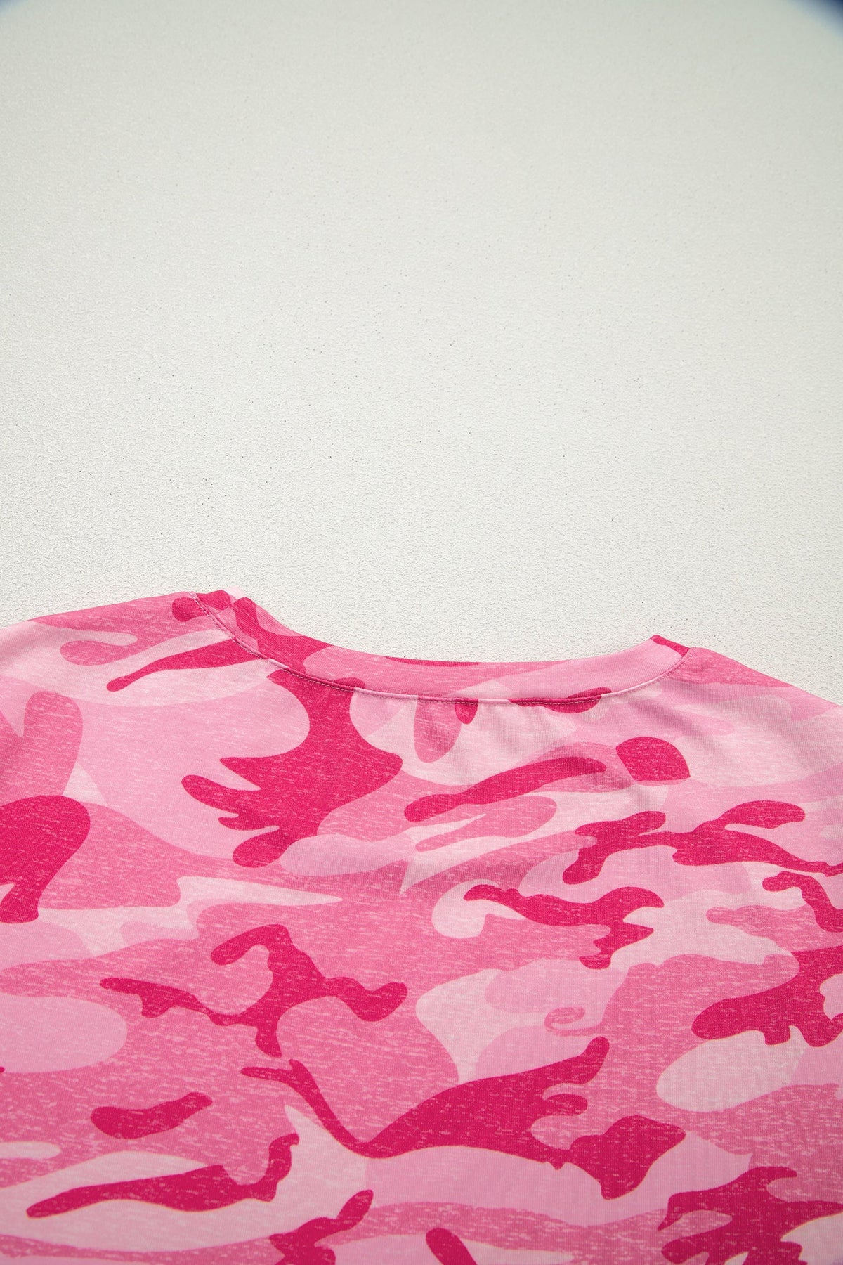 Camo Short Sleeve Crew Neck T-Shirt