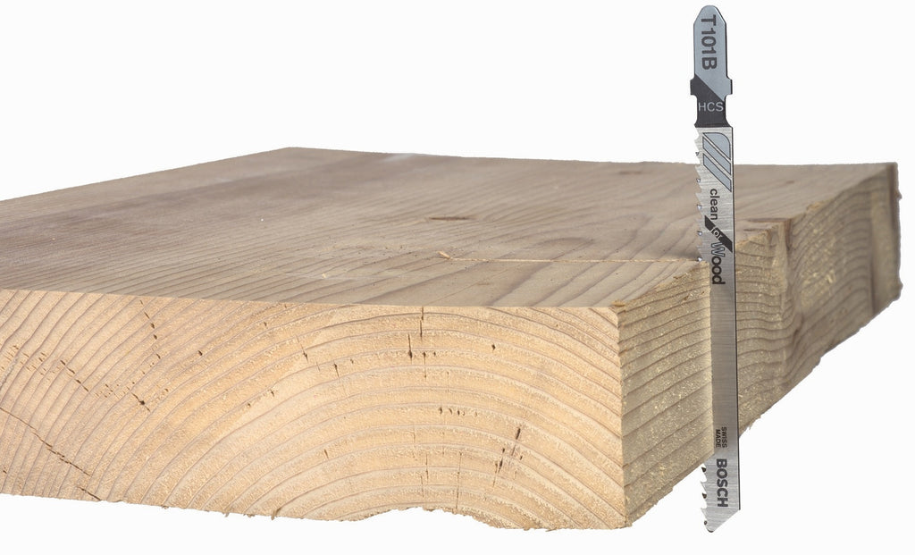 BOSCH T101B 5 pc. 4 In. 10 TPI Variable Pitch Clean for Wood T-Shank Jig Saw Blades