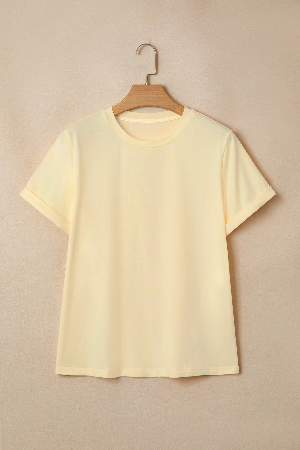 Solid Short Sleeve Crew Neck Tee