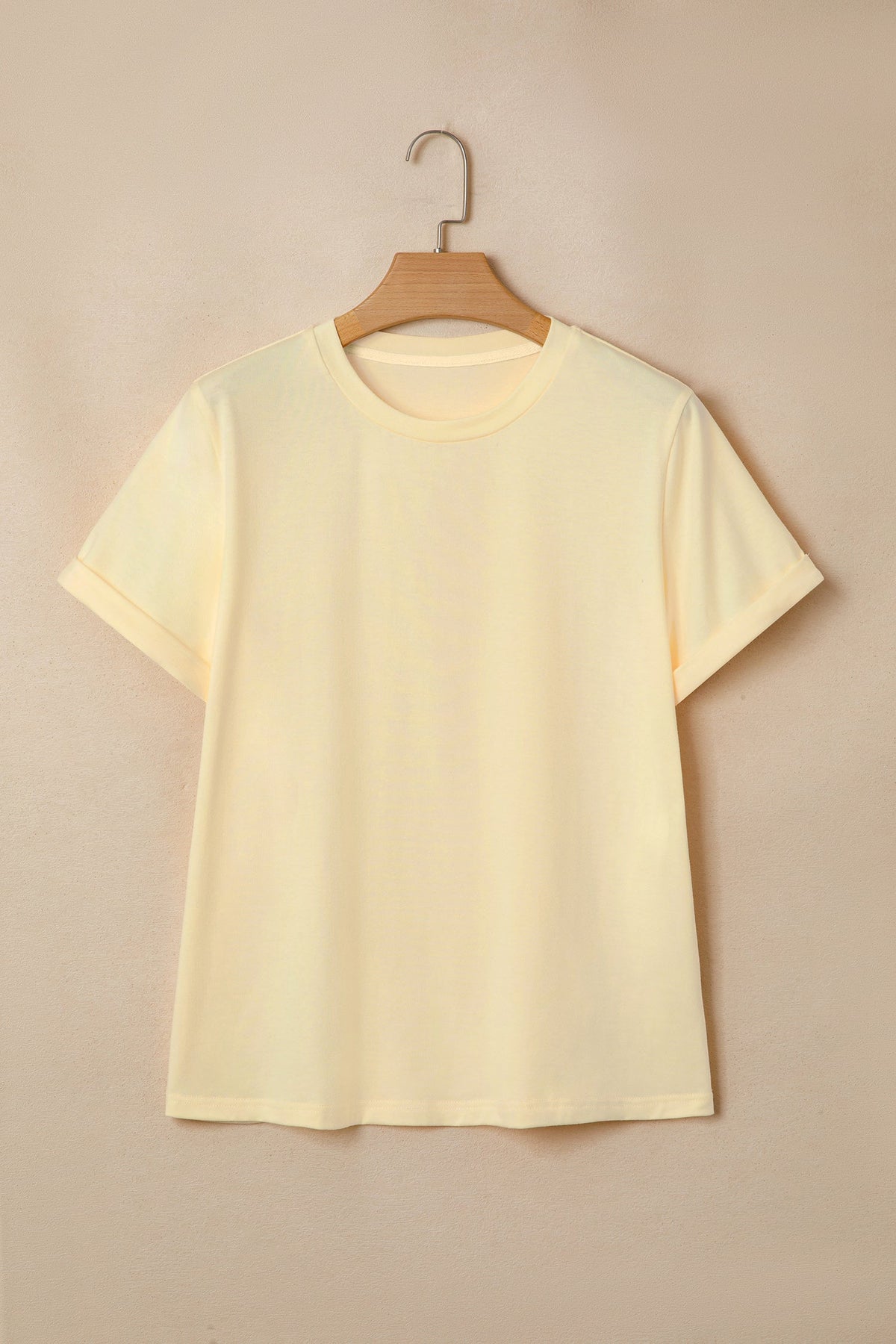 Solid Short Sleeve Crew Neck Tee