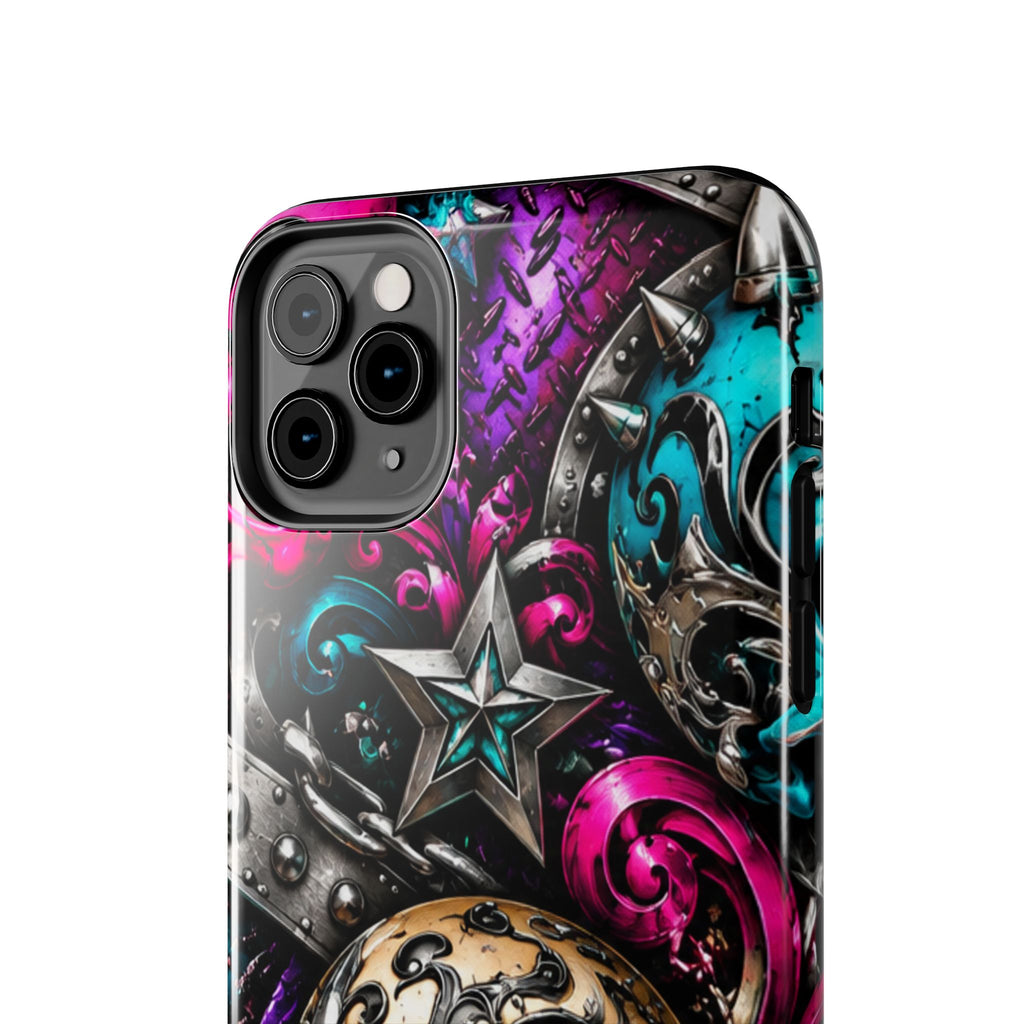 Skull & Stars Tough Phone Case | Colorful Gothic Skull Phone Case