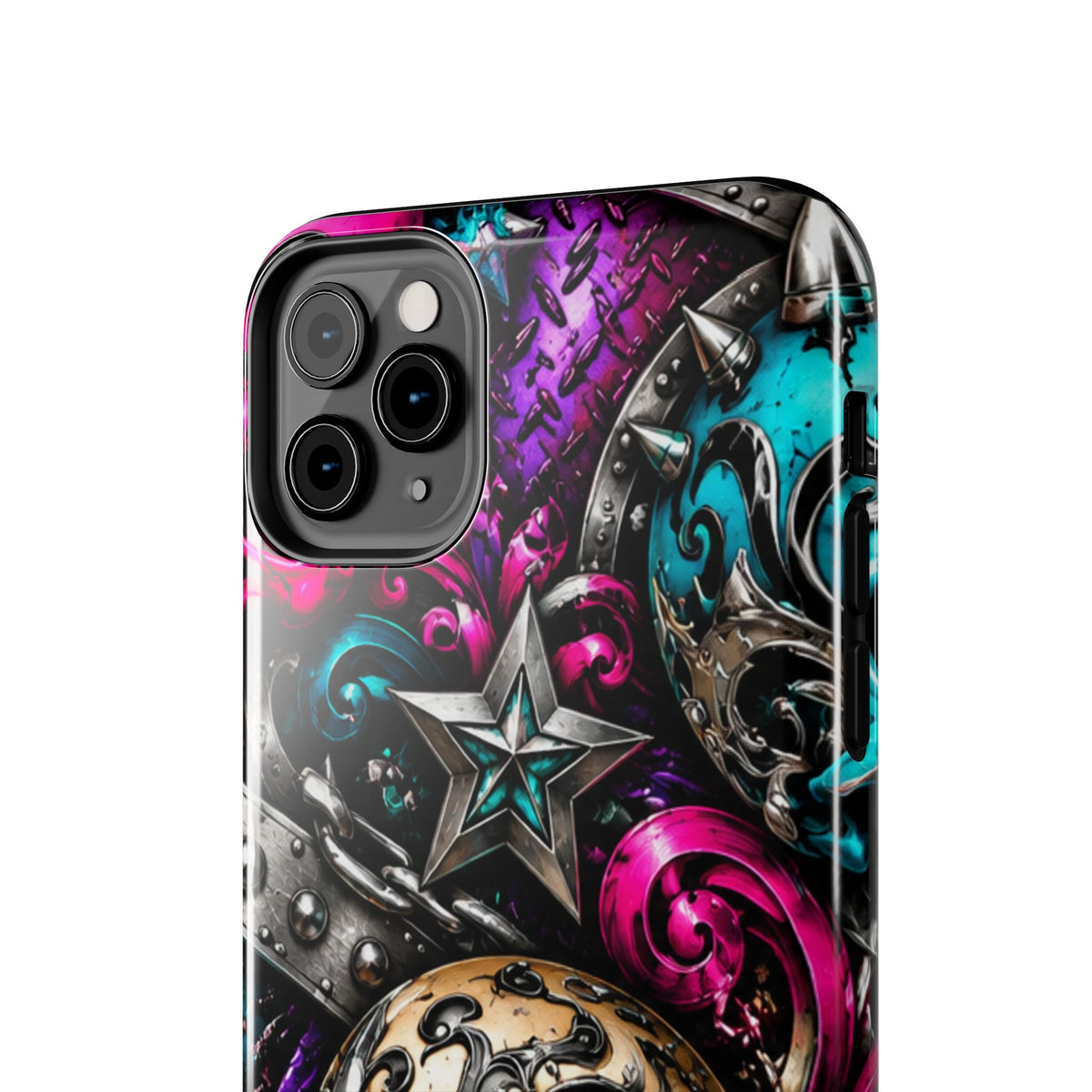 Skull & Stars Tough Phone Case | Colorful Gothic Skull Phone Case