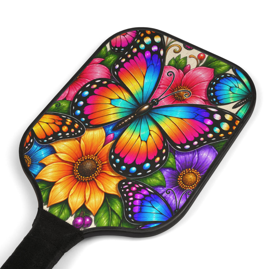 Rainbow Butterfly Sunflower Pickleball Paddle Set | Pickleball Kit