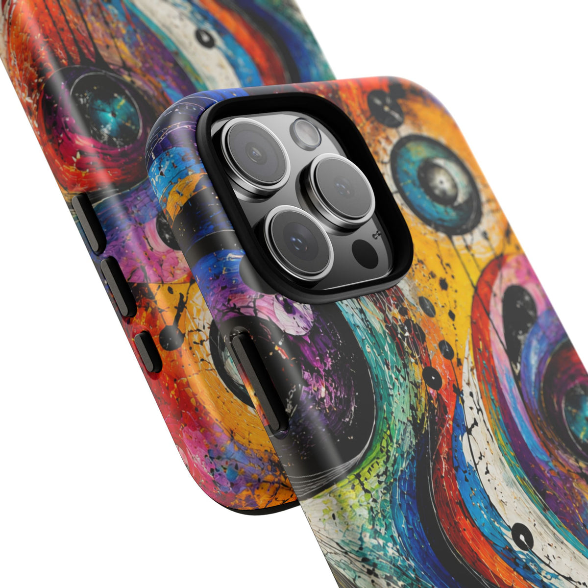 Abstract Cosmic Swirl Phone Case — Colorful Artistic iPhone Tough Case