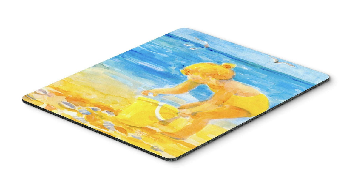 Little Girl at the beach Mouse Pad, Heat Resistant Trivet Hot Pad , Non Slip Rubber Desk Mat, Kitchen Counter Protector, Home Office Decor Gift