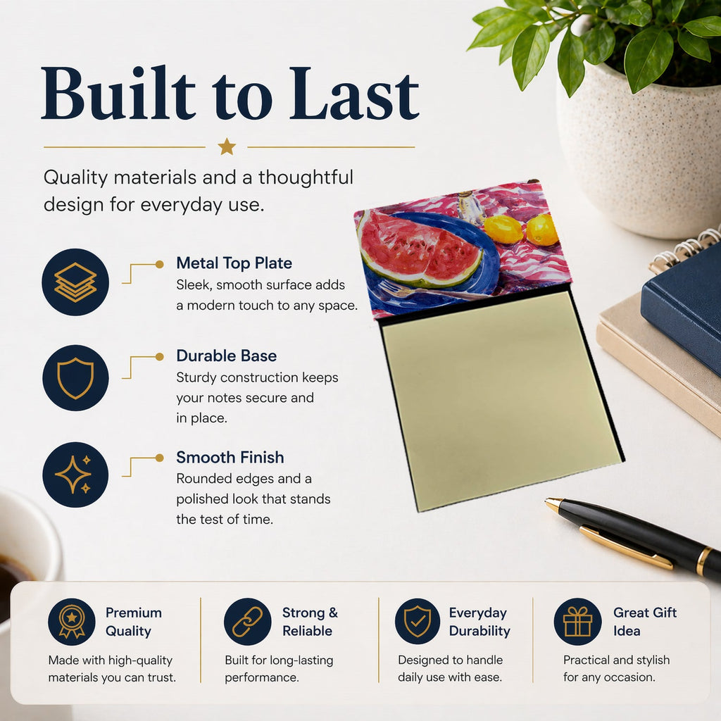 Watermelon Watercolor Sticky Note Holder Refillable Dispenser Desk Accessory 3x3 Pad Gift