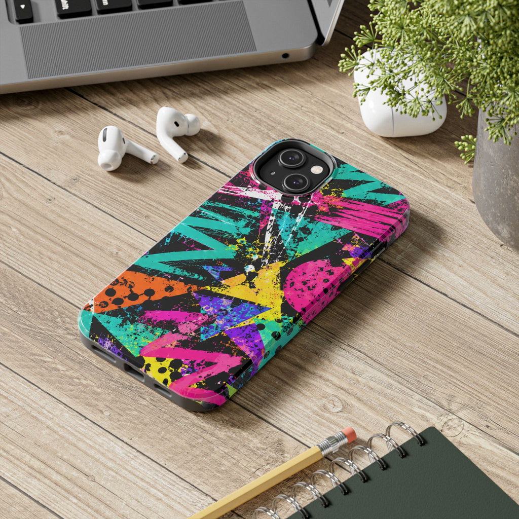 Tough Phone Case — Neon Graffiti Splash Protective Cover