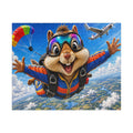 Skydiving Squirrel Jigsaw Puzzle — Cute Adventure Cartoon Puzzle (110/252/520/1014 pcs)