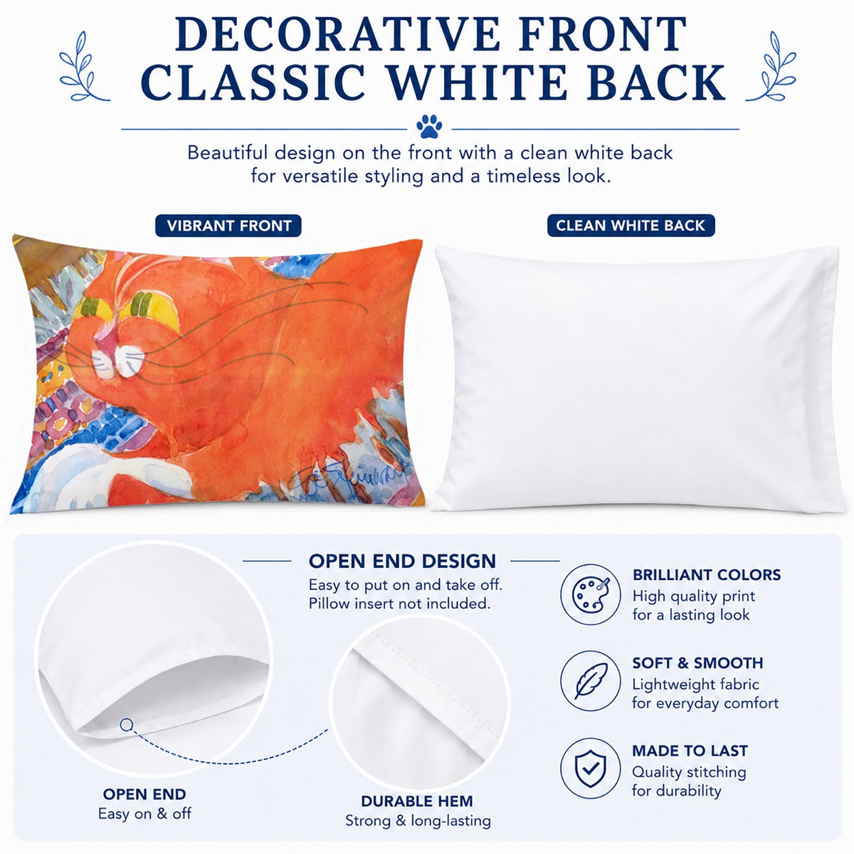 Cat Standard Pillowcase Lightweight Super Soft Easy Care Decorative Artwork Pillowcase, Standard