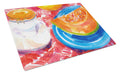 A Slice of Cantelope Cutting Board Tempered Glass Kitchen Cutting Surface, Heat Resistant Chopping, Non-Slip Feet, Food Prep & Serving