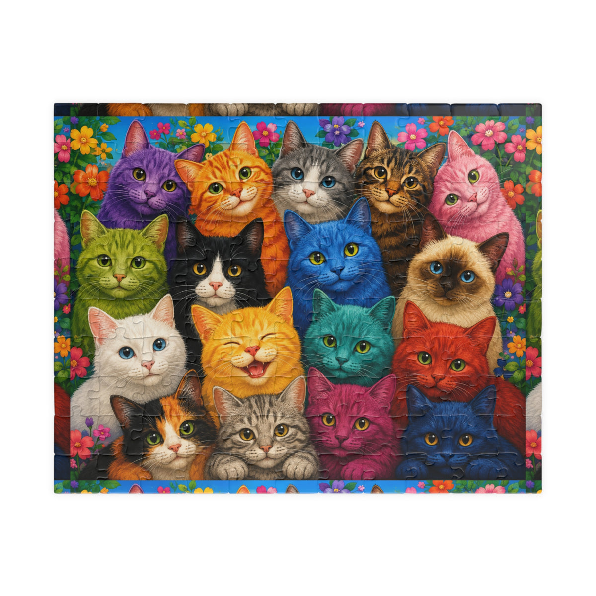 Colorful Cats Row Art Puzzle 520-piece