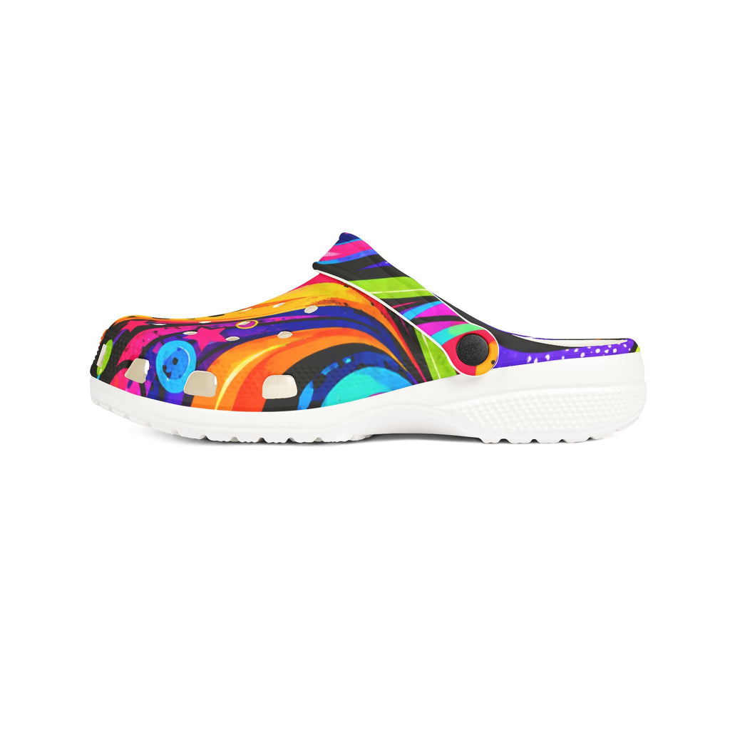 Colorful Graffiti EVA Foam Clogs — Lightweight Slip-On Shoes