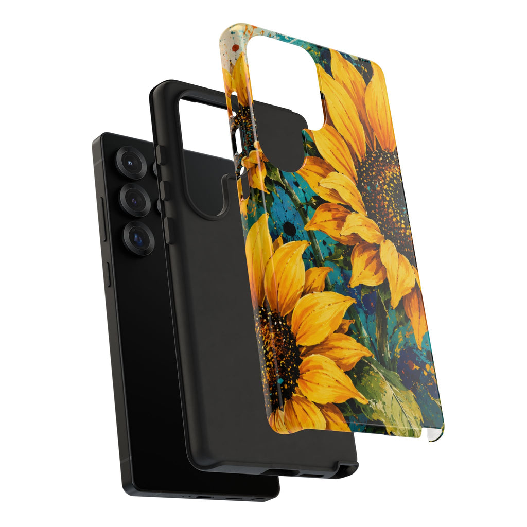 Sunflower Art Phone Case — Vibrant Yellow Floral Tough Case