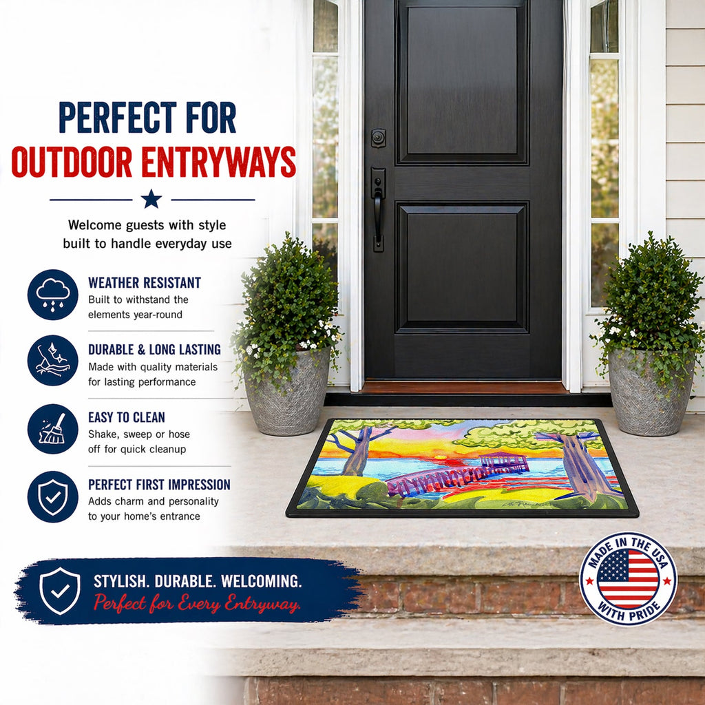 Dock at the pier Doormat Indoor Outdoor 18H X 27W Front Door Mat Rugs for Entryway, Non Slip Washable