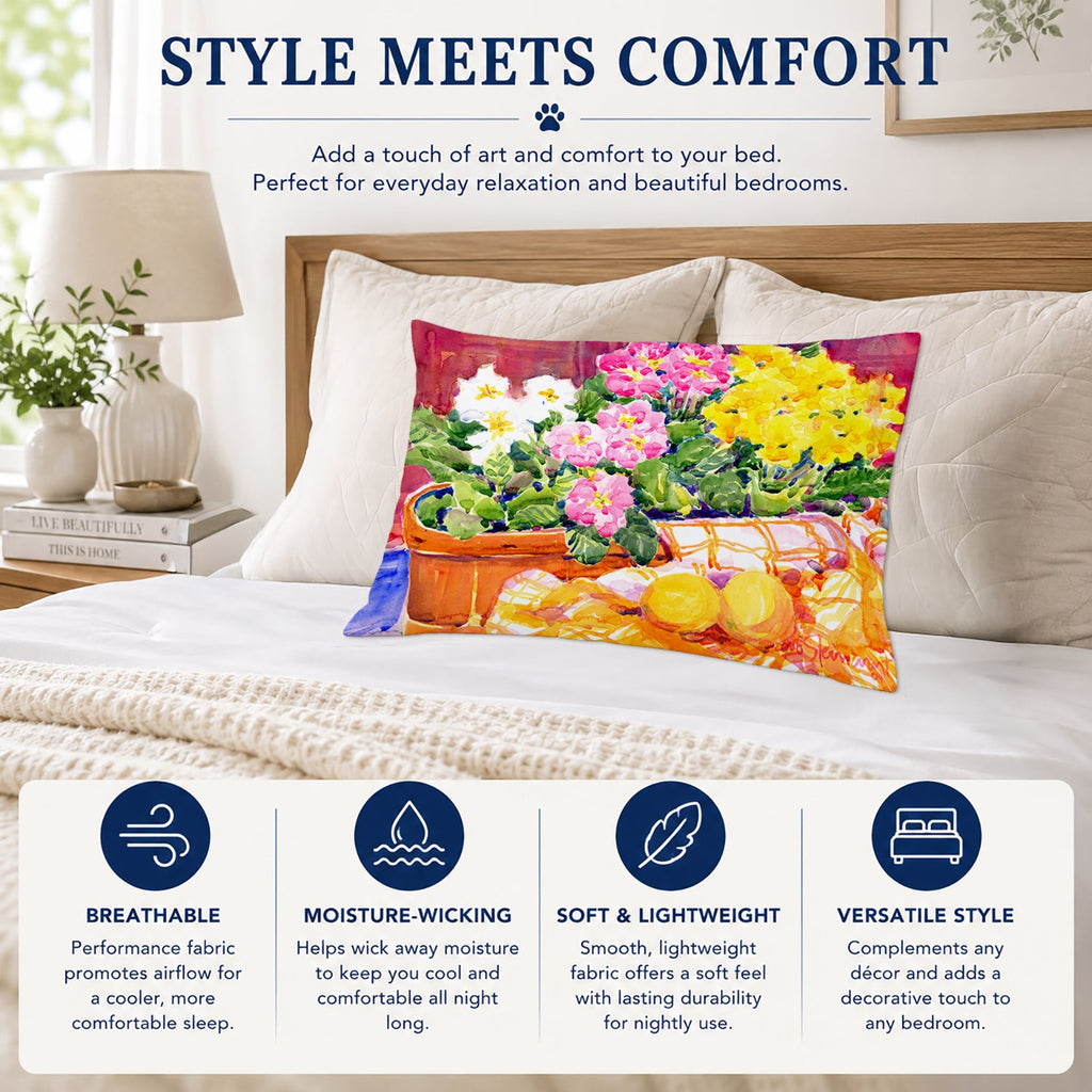 Flower - Primroses Standard Pillowcase Lightweight Super Soft Easy Care Decorative Artwork Pillowcase, Standard