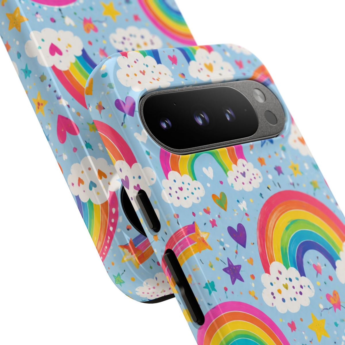 Rainbow Clouds Phone Case — Cute Pastel Rainbow Pattern Tough Case