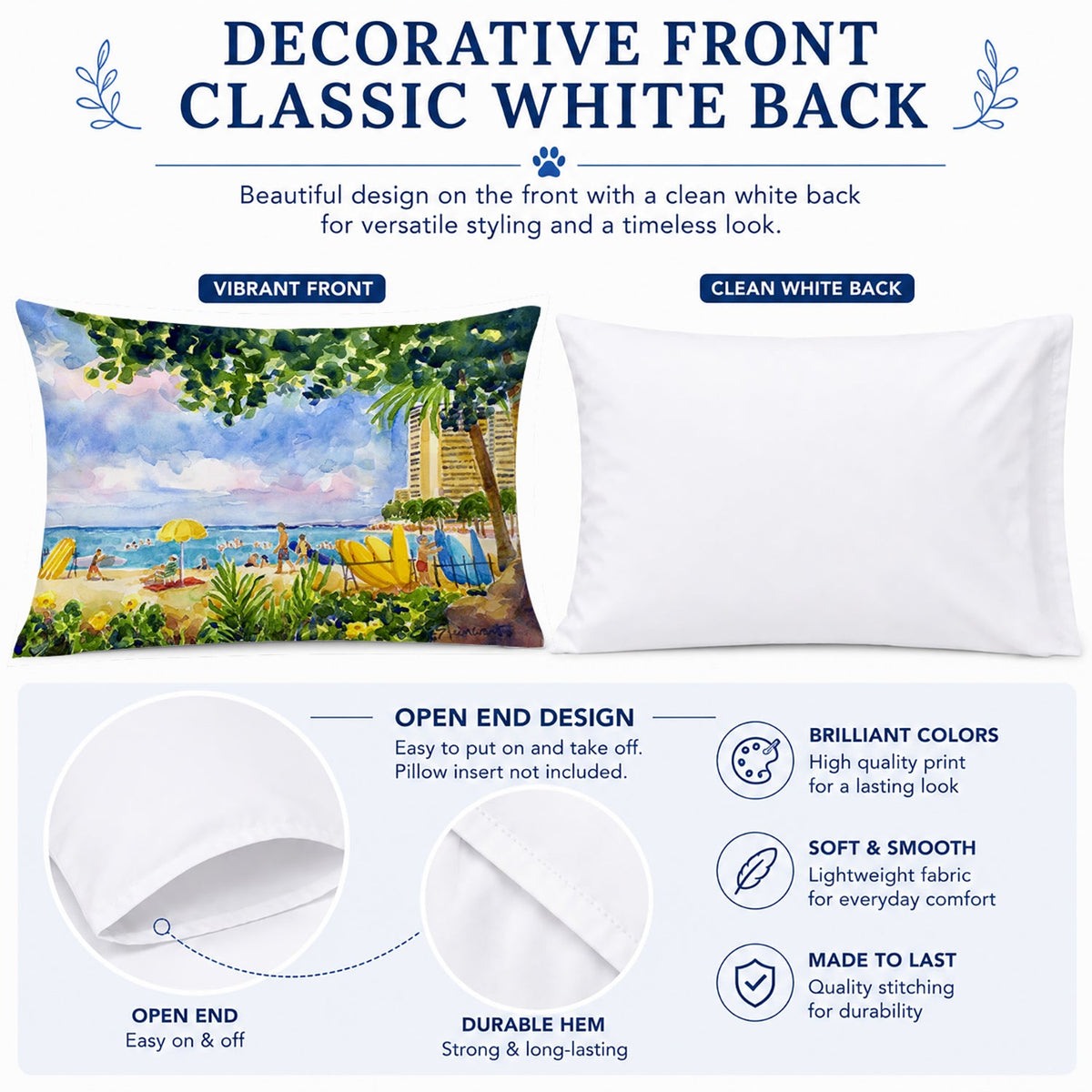 Beach Resort view from the condo Standard Pillowcase Lightweight Super Soft Easy Care Decorative Artwork Pillowcase, Standard
