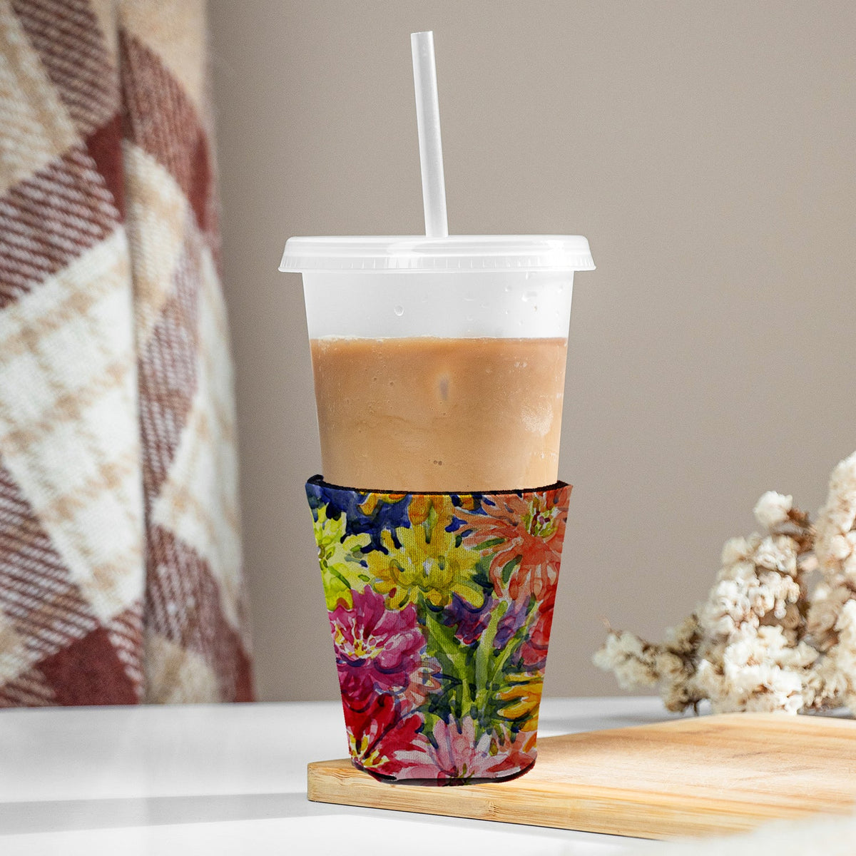 Flower - Gerber Daisies Red Cup Hugger Sleeve for 16–22 oz Party Cups, Insulated Foam Drink Holder for Iced Coffee, Tailgate & BBQ Reusable