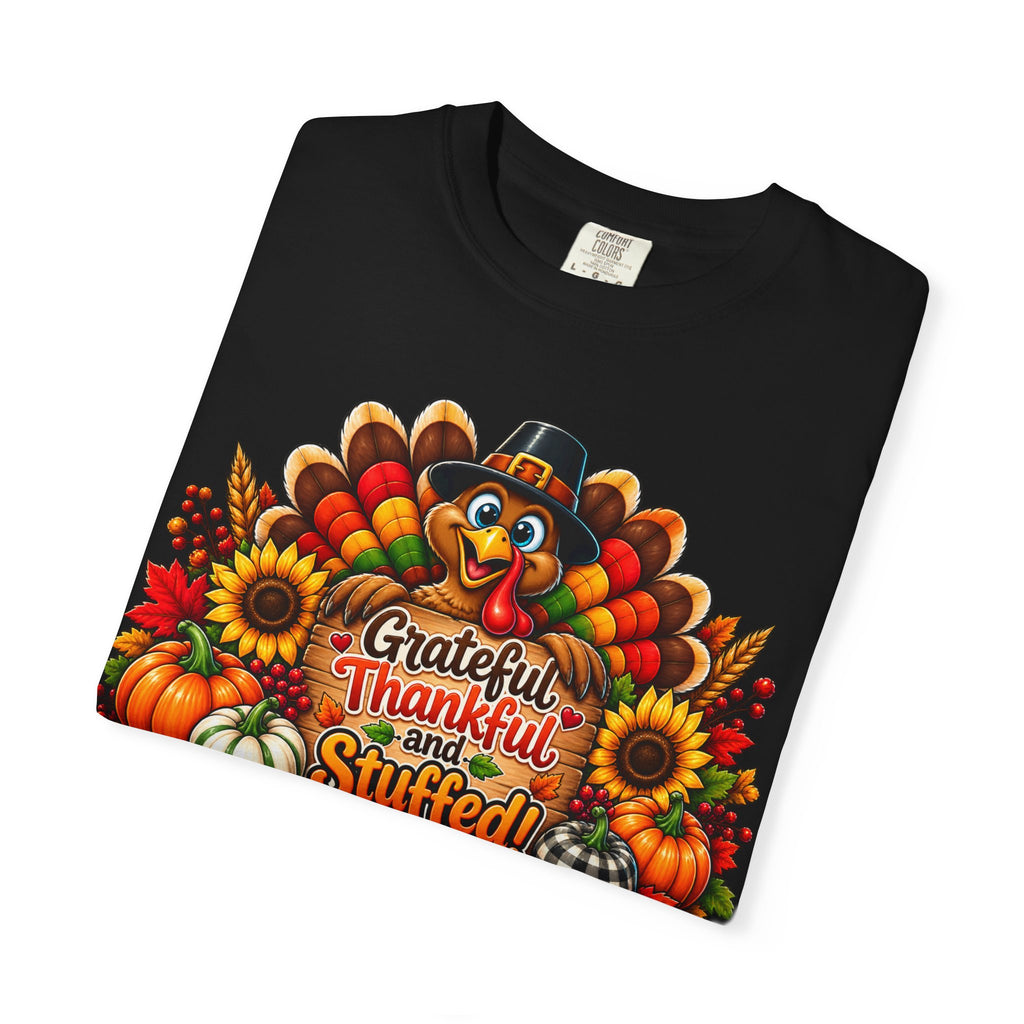 Thankful & Stuffed Turkey T-Shirt — Thanksgiving Fall Harvest Tee