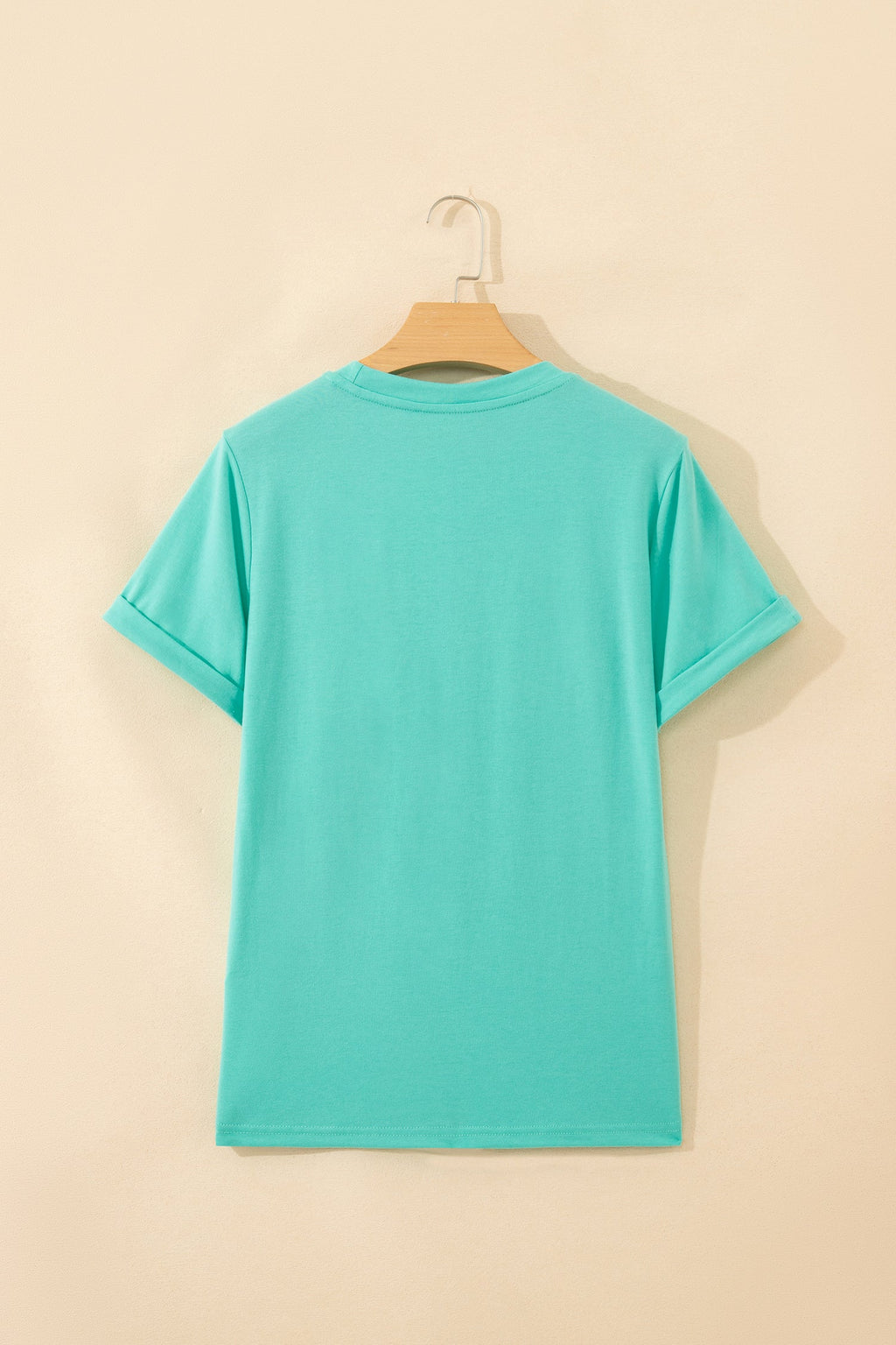 Solid Short Sleeve Crew Neck Tee
