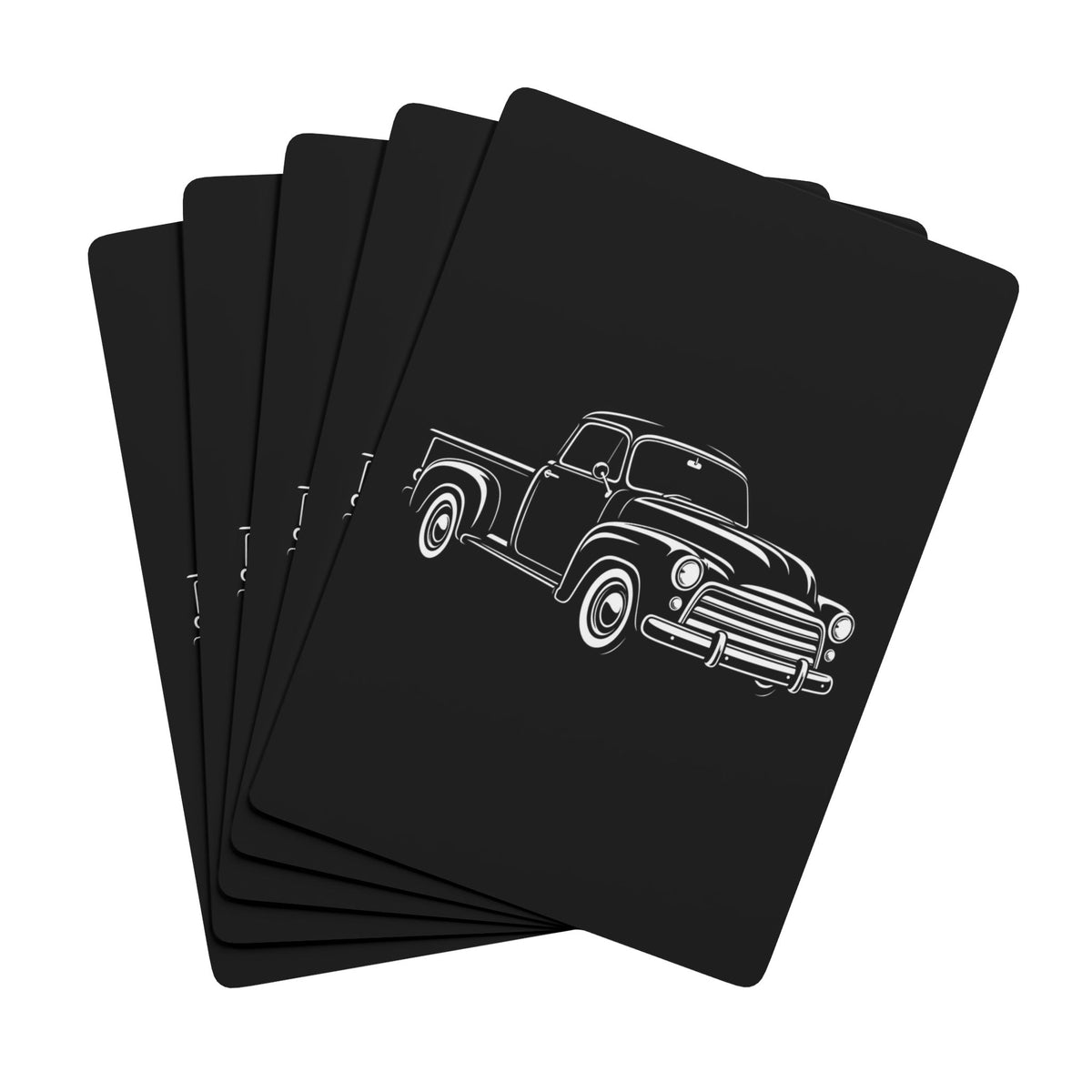 Vintage Truck Poker Playing Cards — Classic Black & White Deck for Game Nights