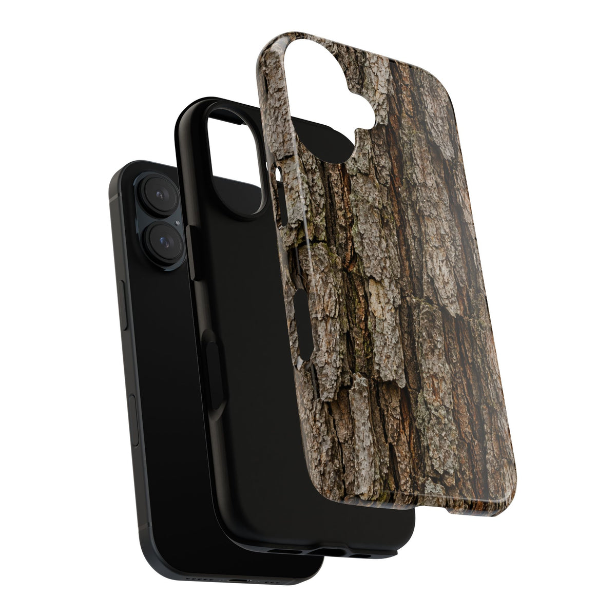 Bark Texture Phone Case - Rugged Woodland Camouflage for Nature Lovers