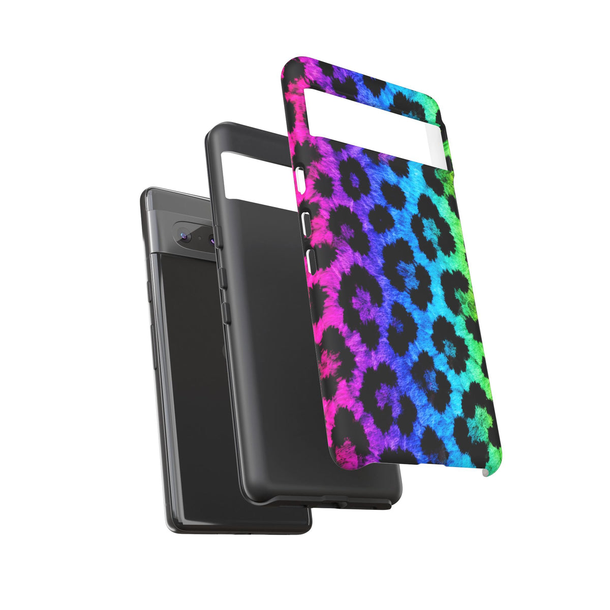 Neon Rainbow Leopard Tough Case – Colorful Animal Print Phone Cover
