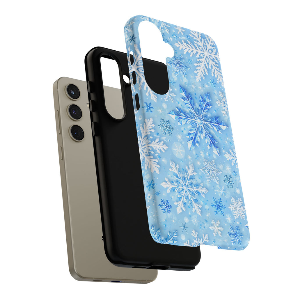 Winter Snowflake Tough Phone Case — Blue Holiday Protective Cover