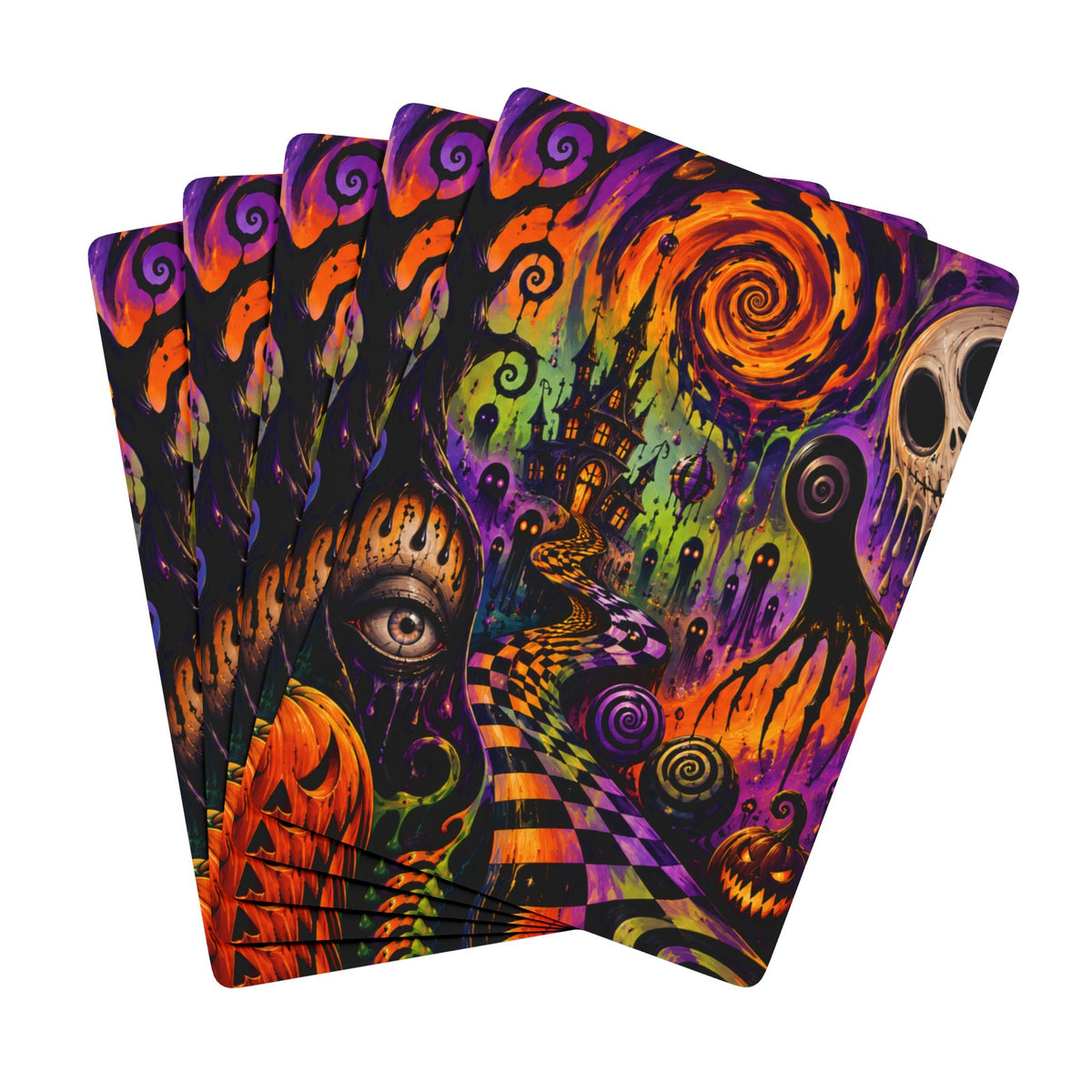 Halloween Haunted Poker Playing Cards — Psychedelic Spooky Deck
