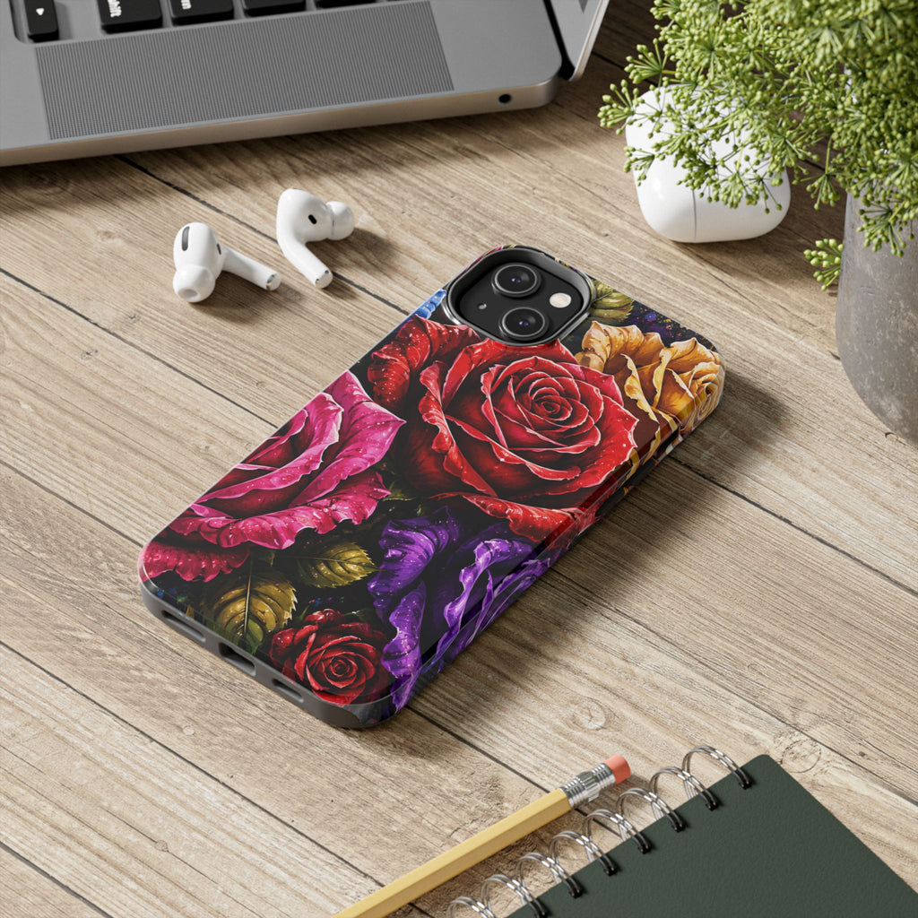 Tough Phone Case — Vibrant Rose Garden Protective Phone Cover