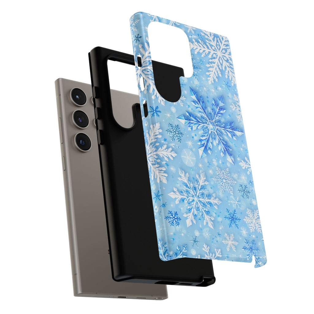 Winter Snowflake Tough Phone Case — Blue Holiday Protective Cover