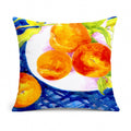 Bowl of Peaches Decorative Throw Pillow 14x14 Indoor Outdoor Accent Cushion, Fabric Cover with Insert for Sofa, Bed, Porch & Living Room
