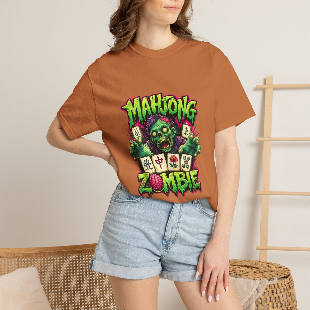Mahjong Zombie T-shirt | Zombie Mahjong Tiles Graphic Tee