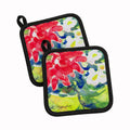 Flower Pot Holder Set of 2 Heat Resistant Quilted Hot Pads 7.5 x 7.5 Inch, Insulated Kitchen Trivets for Cooking & Baking