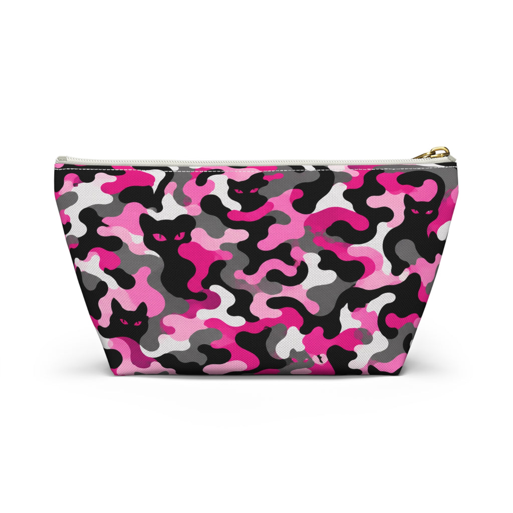 Pink Camouflage Cat Pattern Accessory Pouch