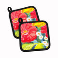 Flower Pot Holder Set of 2 Heat Resistant Quilted Hot Pads 7.5 x 7.5 Inch, Insulated Kitchen Trivets for Cooking & Baking