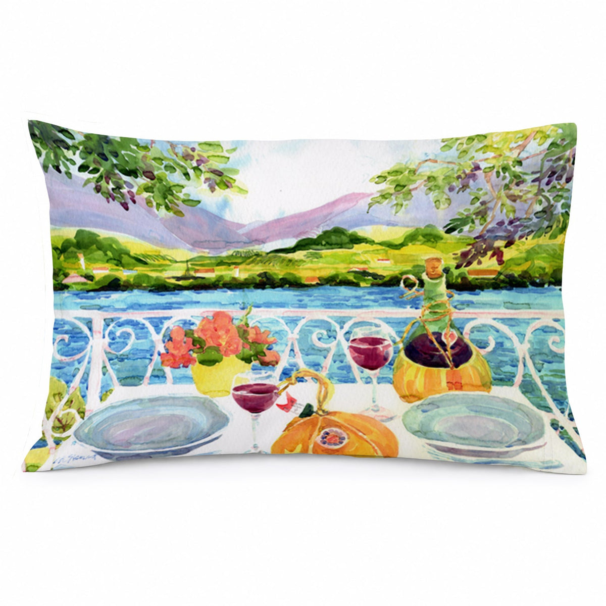 Afternoon of Grape Delights Wine Standard Pillowcase Lightweight Super Soft Easy Care Decorative Artwork Pillowcase, Standard