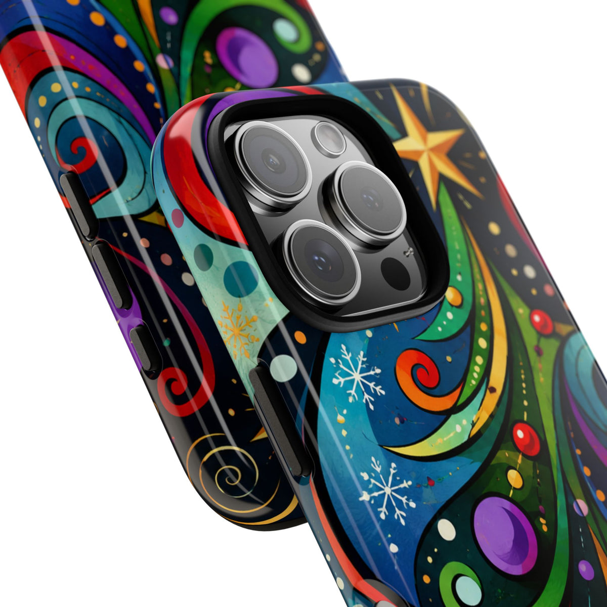 Colorful Swirl Christmas Tree Tough Phone Case
