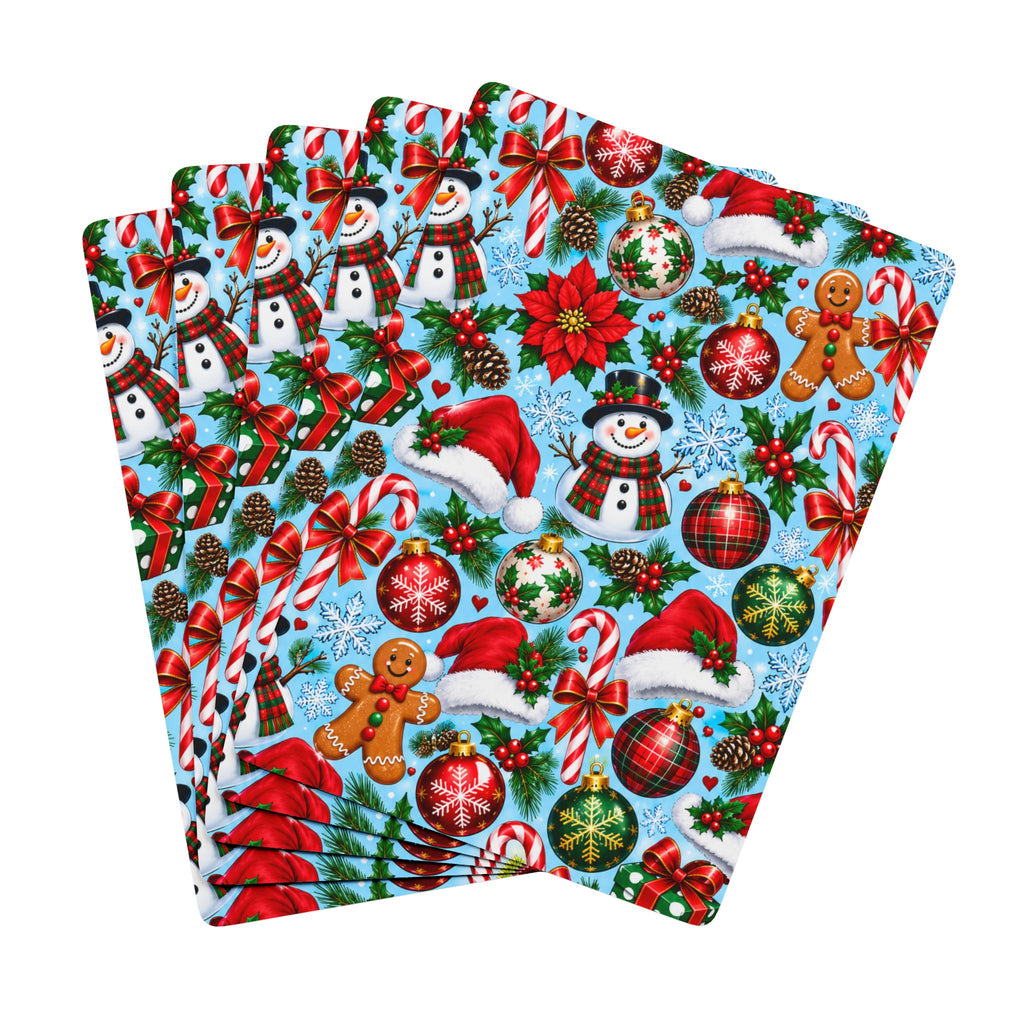 Christmas Poker Playing Cards — Festive Holiday Deck with Snowman, Gingerbread & Ornaments