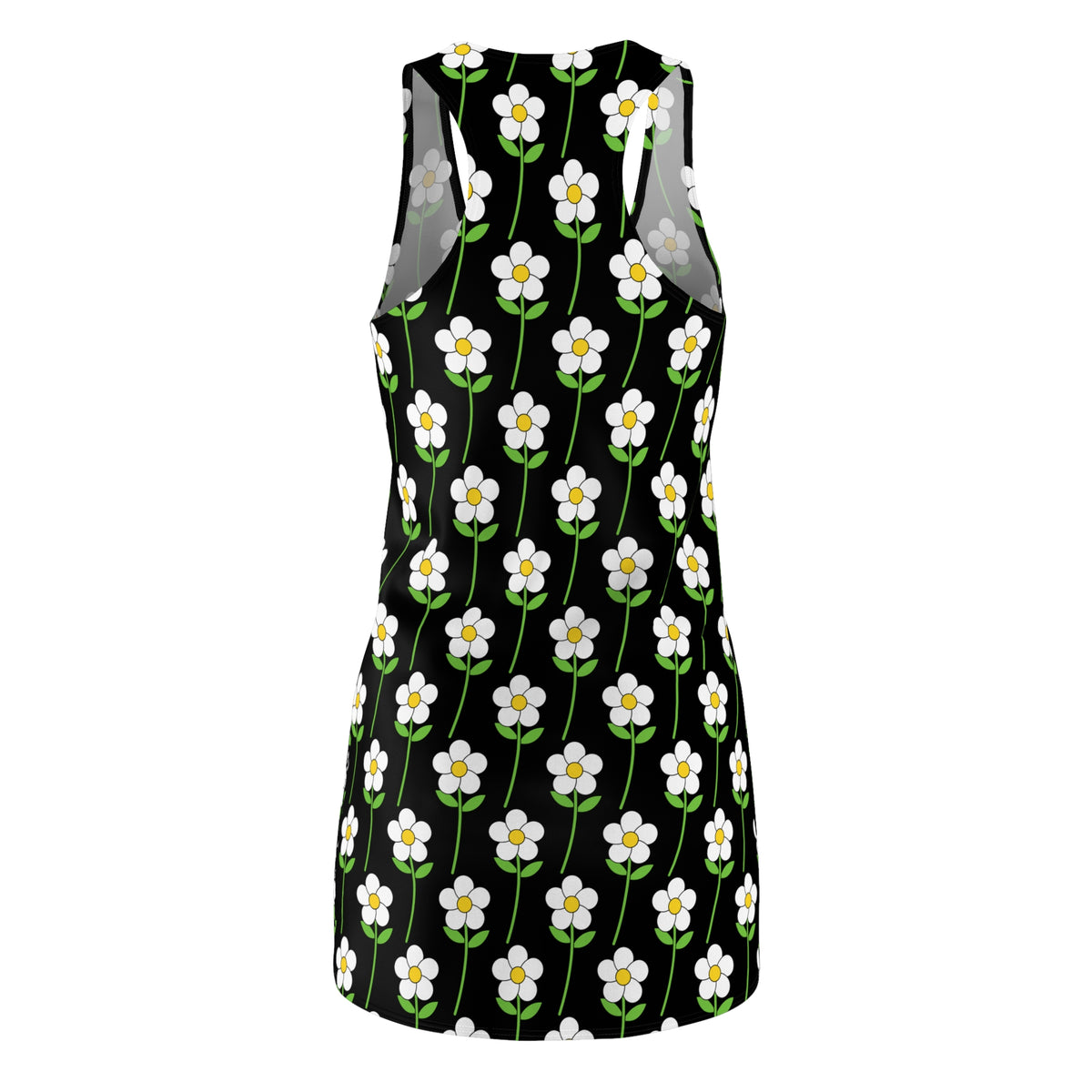 Daisy Chain Racerback Dress — Black Floral All-Over Print