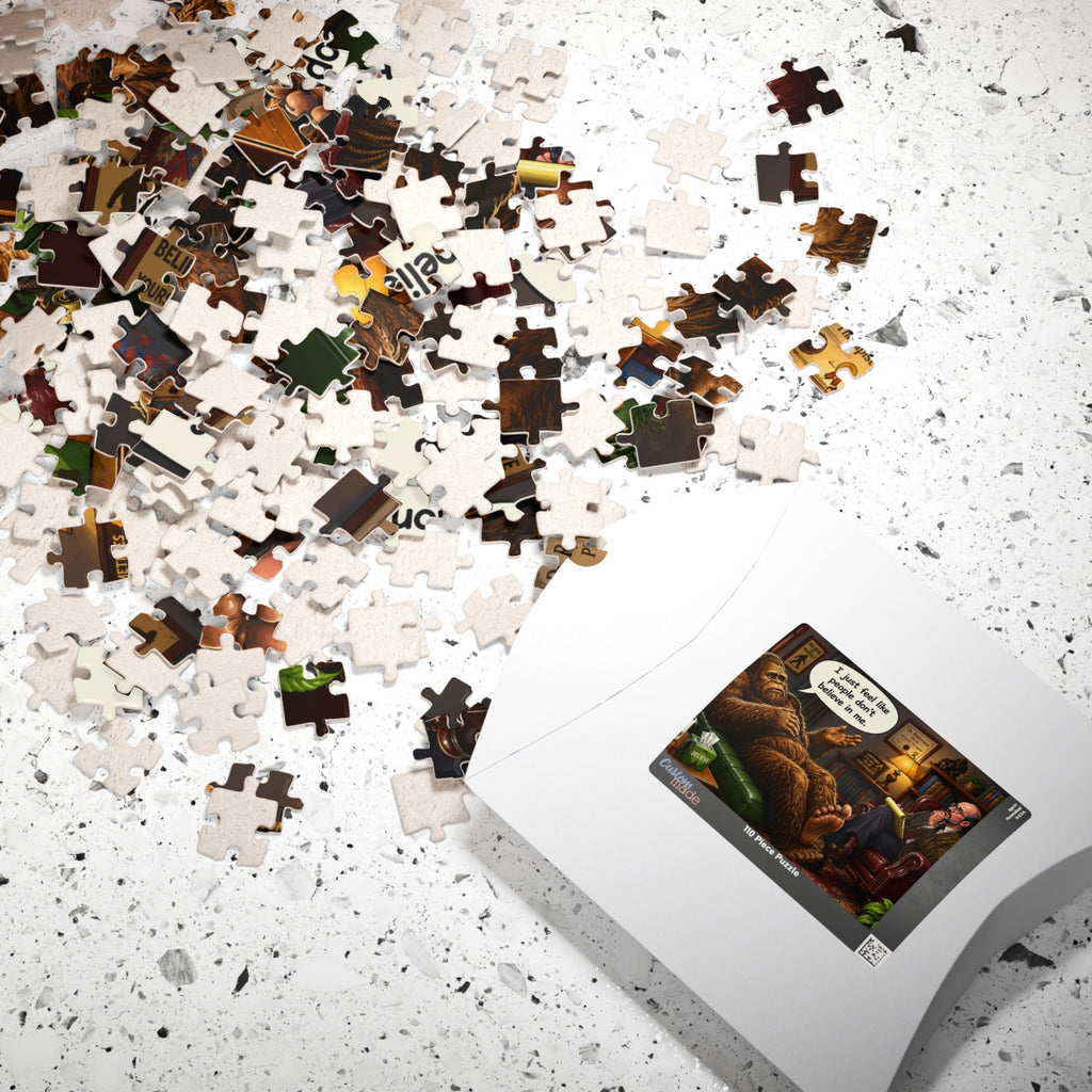 Bigfoot Therapy Puzzle — Humorous 110/252/520/1014-Piece Jigsaw ("I Just Feel Like People Don’t Believe in Me")