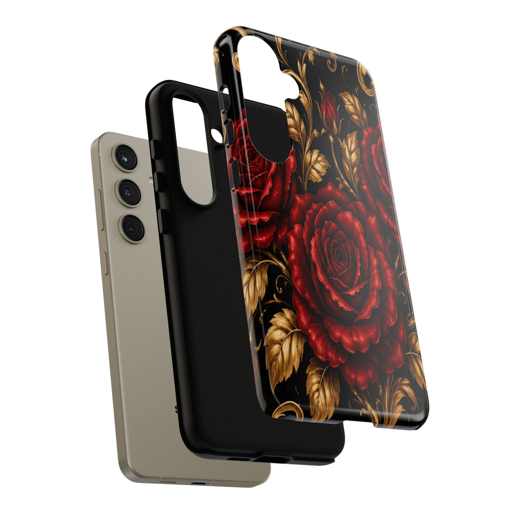 Tough Cases — Vintage Red Rose Floral Phone Case