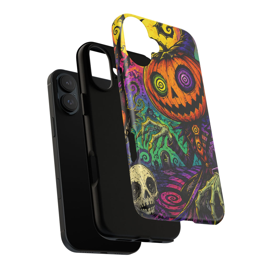 Halloween Pumpkin Skull Phone Case — Psychedelic Jack-o'-Lantern Tough Case