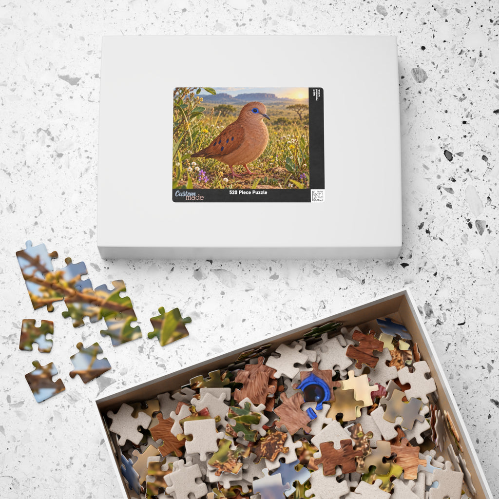 Blue Eyed Ground Dove Meadow Jigsaw Puzzle — Scenic Bird Illustration (110–1014 pcs)